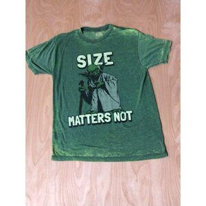 Star Wars Yoda Green T-Shirt Size Matters Not Adult Unisex Medium